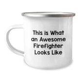 Funny Firefighter Gifts from Friends, Unique Graduation Mugs for Firefighter Men, 'This Is What An Awesome Firefighter Looks Like' Camping Mug, Firefighter Retirement Gifts - Image 1